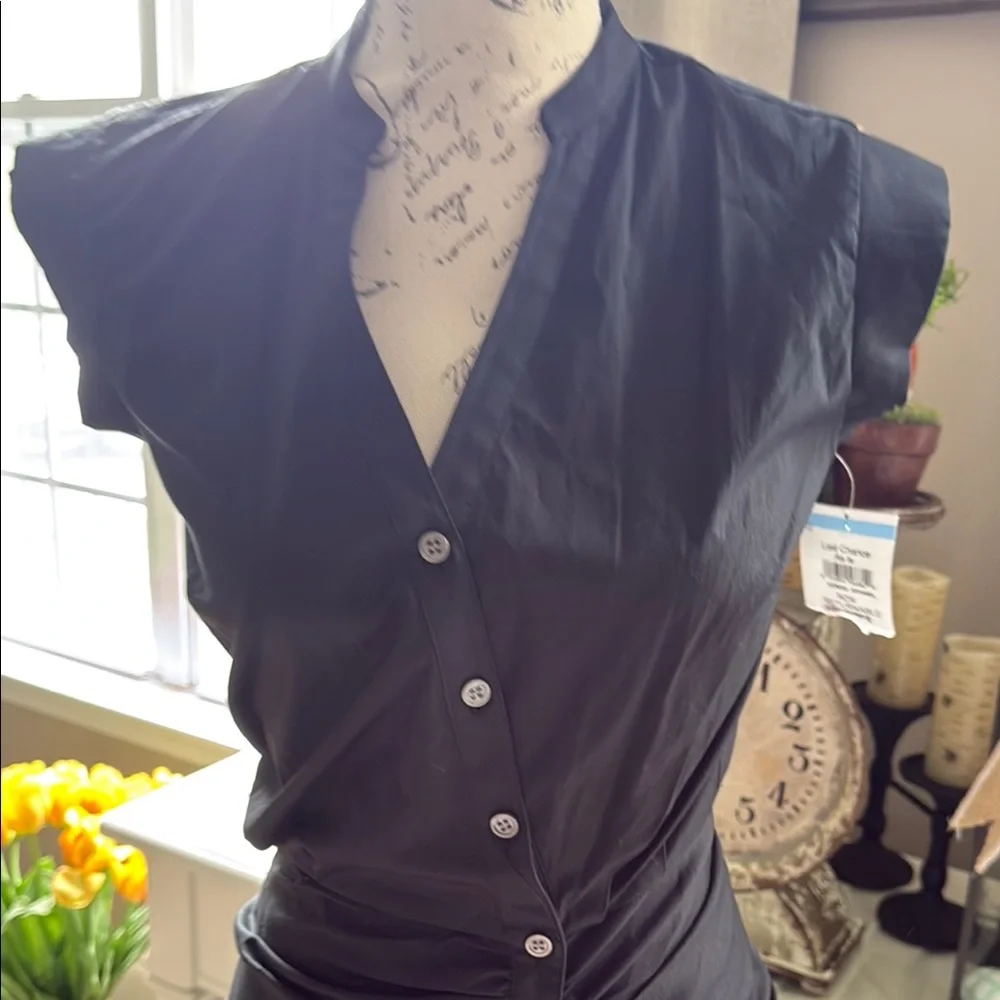 NWT Veronica Beard Stylish Black Ruched Dress - Picture 9 of 17